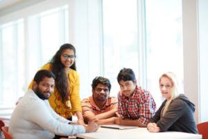 International students in the John Lyons Building